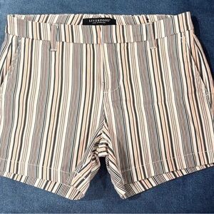 Liverpool Women's Beige and Black Striped Shorts